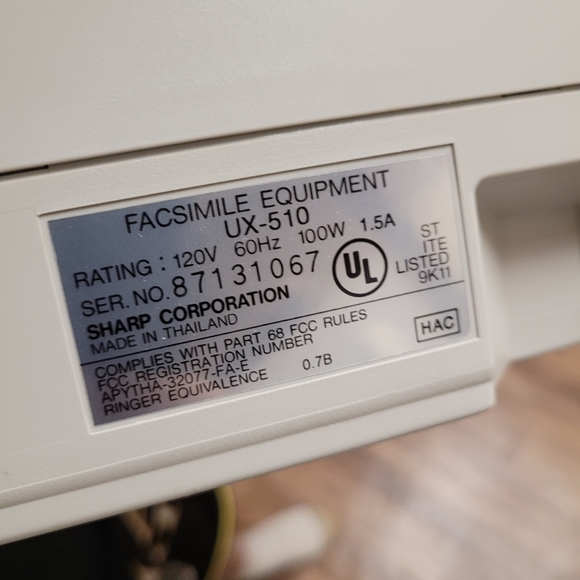 Sharp UX-510Fax Machine Plain Paper Facsimile Machine - Picture 11 of 11